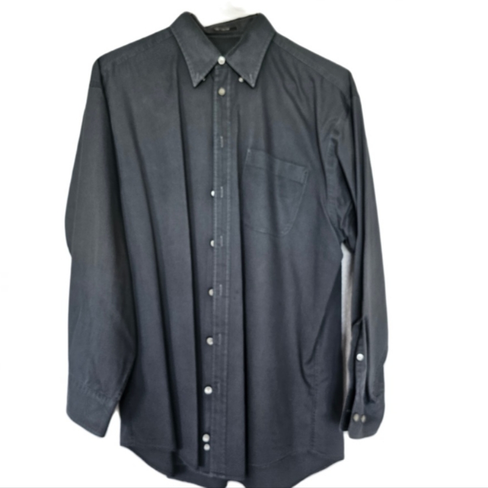 Kenneth Cole black long sleeve button down dress shirt men's size 15